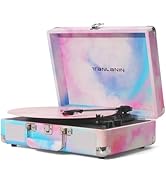 Vinyl Record Player Vintage 3-Speed Bluetooth Suitcase Portable Turntables with Built-in Speakers...