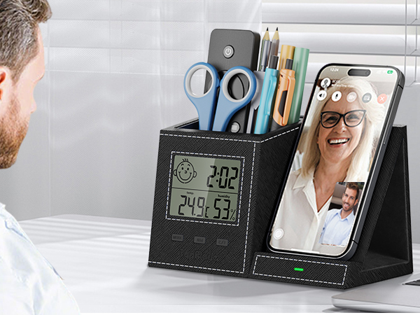 leather desk organizer Phone stand