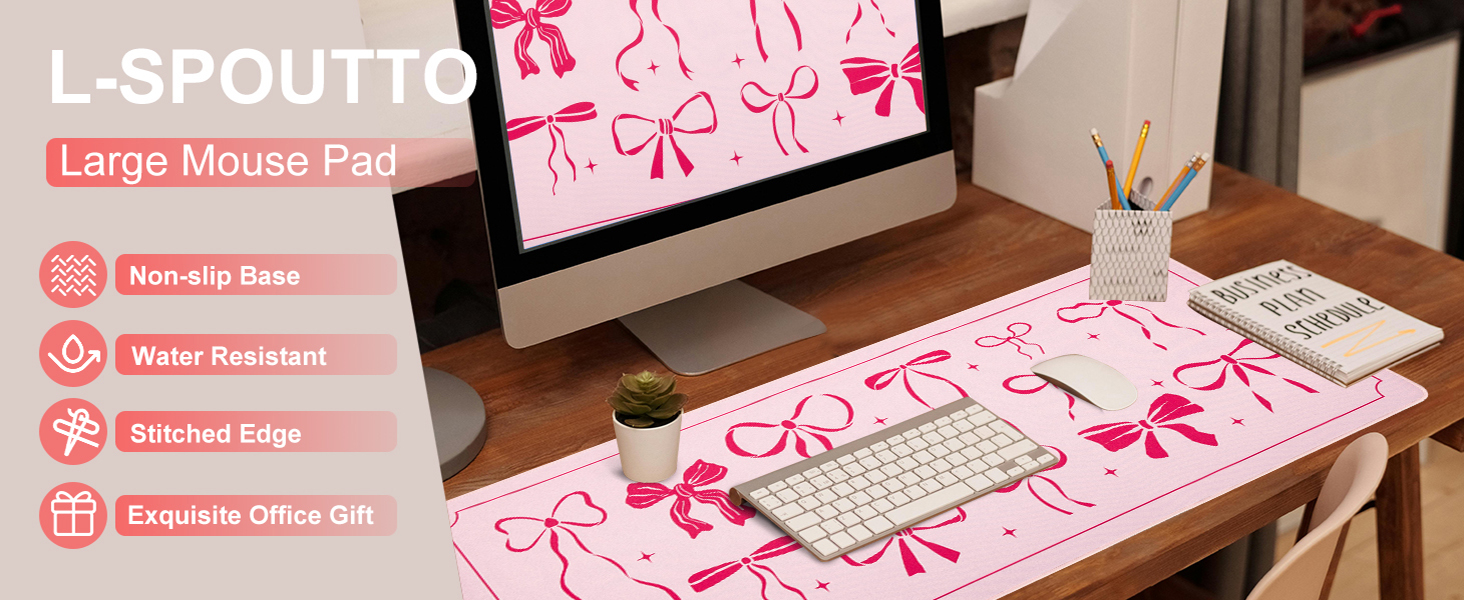 pink bow mouse pad