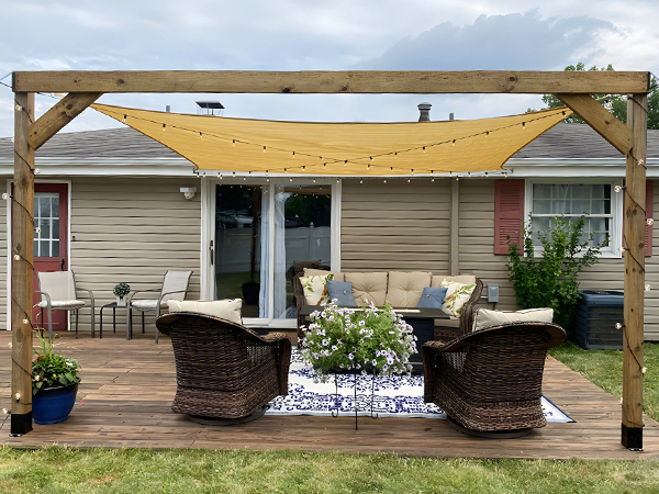 sand color sail for backyard