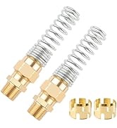 2 Pack DOT Air Hose Fittings with Spring Guard,Brass 3/8? Hose x 1/2? Male Connector Air Brake Ho...