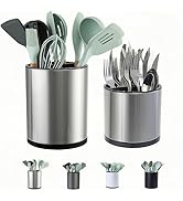 LIBODOUR Utensil Holder,Extra Large Utensil Holder for Kitchen Counter, Silverware Organizer, Sta...