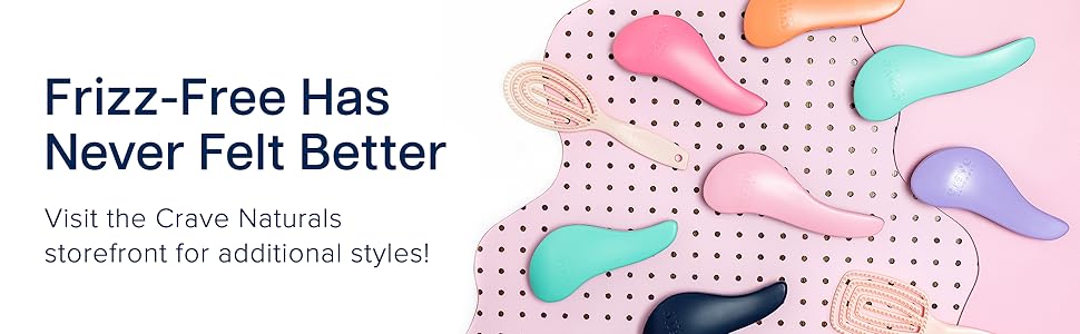 Crave Naturals Glide Thru Detangling Hair Brushes for Adults &amp; Kids Hair