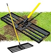 BlumeTrec Lawn Leveling Rake, 30"x10" Heavy Duty Sand Leveling Tool with 7FT Long Handle, Steel G...
