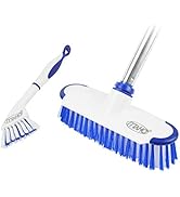 ITTAHO Multi-Use Floor Scrub Brush with Long Handle,Extendable Grout Cleaner Brush for Tile Floor...