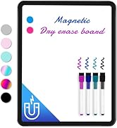 VUSIGN Small White Board Dry Erase, 11''x14'' Magnetic Dry Erase Board, Mini Whiteboard with Mark...
