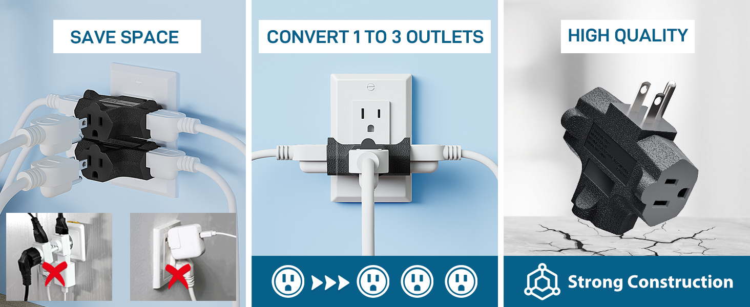 3-Outlet Grounding Adapter