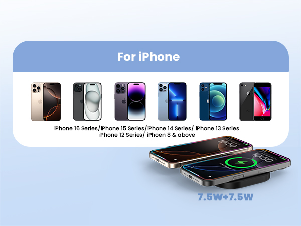 TAMOXI 2 in 1 Dual Wireless Charging Pad