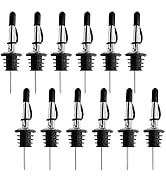 [UPGRADED VERSION] 12PCS Stainless Steel Pourers, Olive Oil and Vinegar Tapered Stopper Spout, Li...