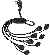 KUNCAN 4 Way Outlet Splitter - 90-Degree Angled Flat US Plug 1 to 4 Connectors Cable Strip 16/3 G...