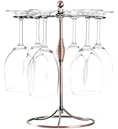 GeLive Bronze Wine Glass Holder Stand, Antiqued Countertop Freestanding Stemware Drying Rack, Art...