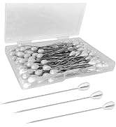 300PCS Corsage Pins, Teardrop Pearl Sewing Pins, Long 2inch Straight Sewing Wedding Bouquet Pins ...