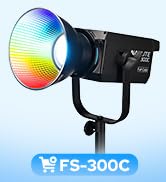 NANLITE FS-300C 300w RGB Studio Spotlight, 2700K-7500K, APP Control,Led Video Light Bowens Mount ...