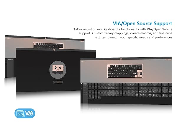 60% Percent Keyboard Wireless with QMK/VIA, Gaming Keyboard Kanagawa, Creamy Keyboard black