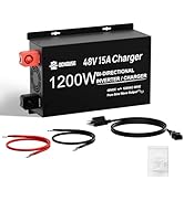 DC HOUSE 1200W Pure Sine Wave Inverter Charger, 48V DC to 110V/120V AC, 2-in-1 Inverter &amp; 48V 15A...