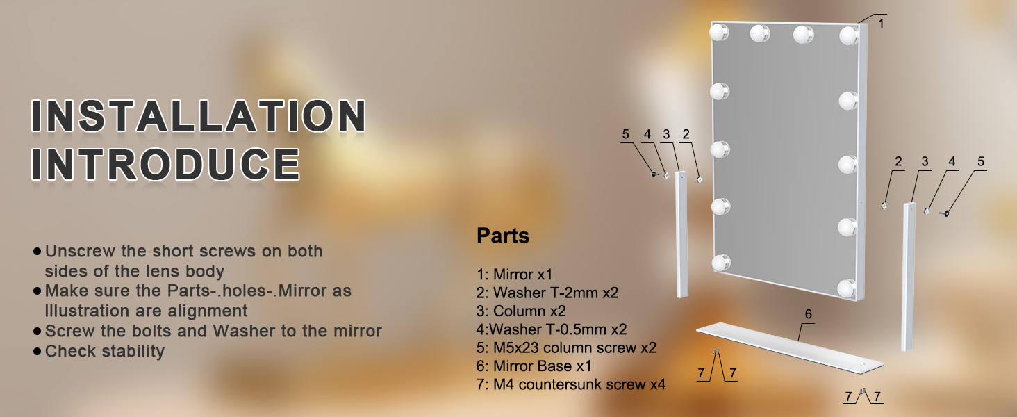 vanity mirror with light