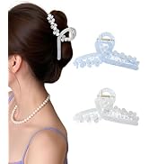 HOKEMP Large Hair Claw Clips for Women, 2 Pack Mermaid Acrylic 3D Flower Claw Clips for Thin &amp; Th...