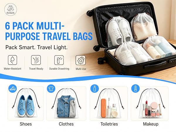 6 Pack Multi-Purpose Travel Bags