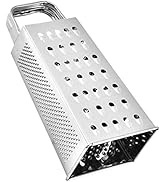 MAGICLULU 1pc Stainless Steel Vegetable Grater Portable Metal Grater 4-Sided Cheese Grater with H...