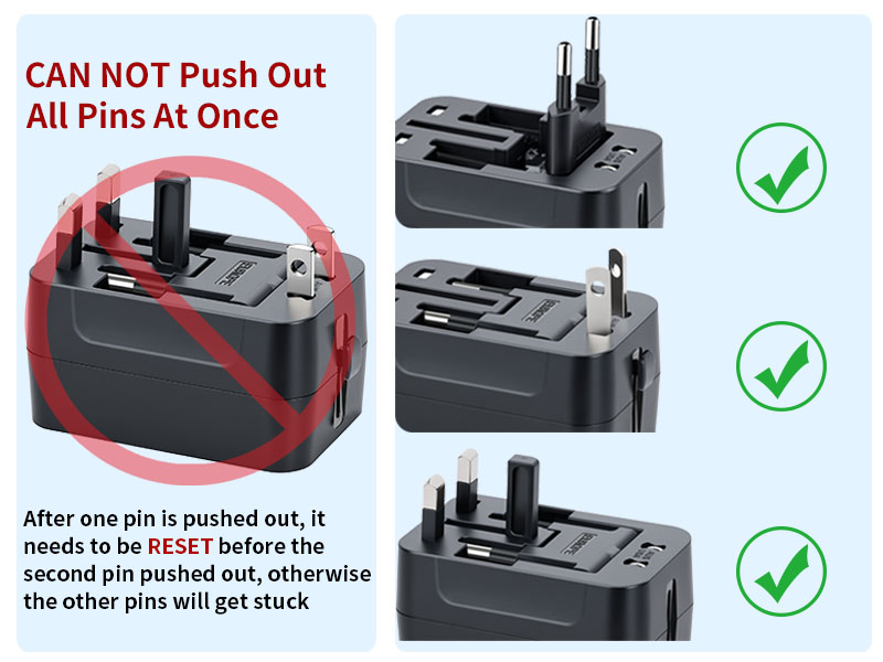 international worldwide travel plug converter power adapter wall charger fast charging
