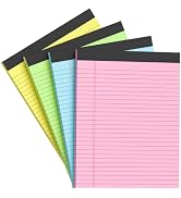 AILZFEI Colored Legal Pads 8.5 x 11 Note Pads 8.5x11 inch, Wide Ruled Clear Print Writing Pads 30...