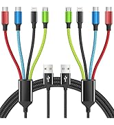Firsting 4 in 1 Multi Charging Cable [2Pack 5FT], Nylon Braided 4 in 1 Charging Cable, Universal ...