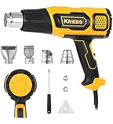 KREBS Heat Gun 1500W 140?~932?(60?- 500?)Fast Heating Heavy Duty Hot Air Gun Kit Variable Tempera...