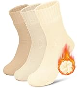 yeuG 3 Pairs Boot Socks for Women Warm Winter Thermal Socks Thick Cozy Fuzzy Slipper Socks Crew S...