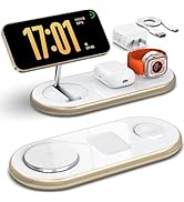 Magnetic Charging Station, 3 in 1 Faster Mag-Safe Wireless Charger Stand, Wireless Charging Pad f...