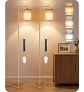 GOEBLESON 2Pack Dimmable Floor Lamp for Living Room with Remote and Foot Switch, Modern Standing,...