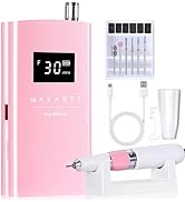 Makartt Electric Nail Drill, 30000RPM Rechargeable E File, Perlarie Pearly Pink Portable Nail Gri...