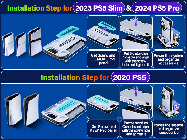 ps5 slim console cooling stand with cooling fan