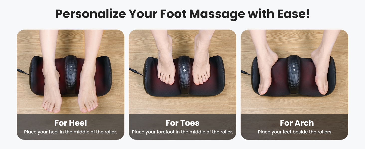 Foot Massager with Heat &amp;amp; Foot Roller Shiatsu Calf Leg Massager for Circulation