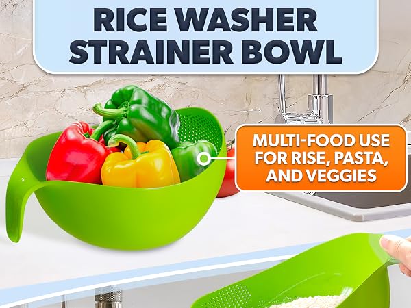 strainer with handle, fruit washer, colander for kitchen, kitchen strainer, food strainer