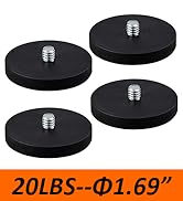 MUTUACTOR 20lbs Neodymium Magnets Heavy Duty,1/4"-20 Round Magnet with Threaded Stud,4Pack Strong...