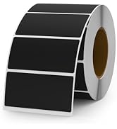 YIKIADA Black Color Coding Labels 1 × 2 Inches Self-Adhesive Vinyl Rectangle Stickers Waterproof ...