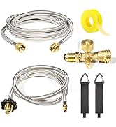 Detoypapa Extend a Stay RV Propane Kit, Propane Brass Tee 4 Port with 5ft and 12ft Stainless Stee...