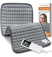 Heating Pad for Back Pain Relief, Heating Pads for Period Cramps with 9 Heat Settings & 4 Timers ...