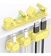 Laitver 6 Pack Cord Organizer Holder with Magnetic Buckle [1s Open/Lock], Cable Clips Strong Adhe...