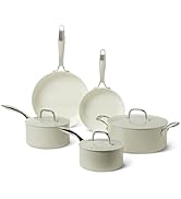 Basics Ceramic Nonstick Cookware, 8-Piece Set of Pots and Pans, Dishwasher and Oven-Safe, ...