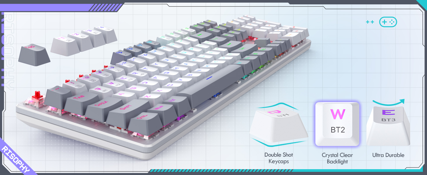 wireless mechanical keyboard, wireless gaming keyboard, bluetooth keyboard