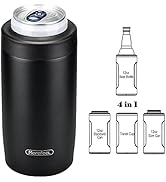 Morefeel 4-in-1 Skinny Can Cooler Double Wall Stainless Steel Insulated Can Holder, Works With 12...