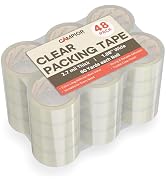Clear Packing Tape Heavy Duty 48 Rolls, 1.7mil Thickness, Strong Adhesive for Shipping, Moving &amp; ...