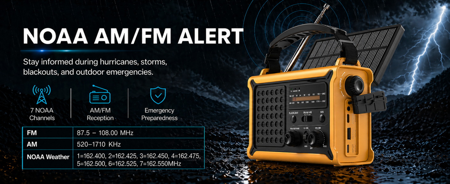 NOAA AM/FM WEATHER RADIO WITH ALERTS