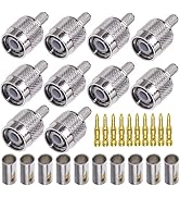 TNC Male Connector TUOLNK TNC Male Plug Crimp Connector for RG6 RG58 RG142 Coaxial Cable TNC Type...