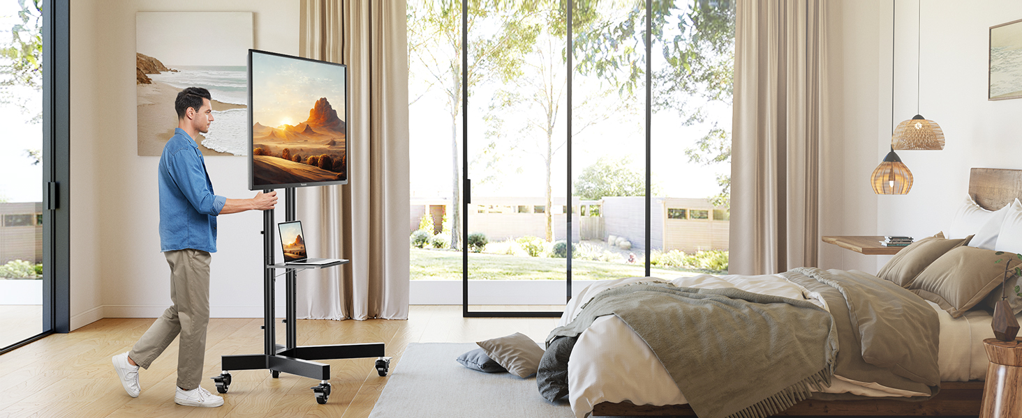 rolling tv stand