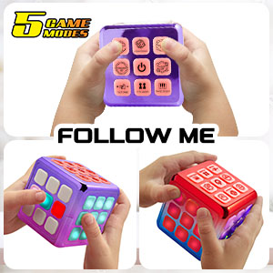 power your fun cubik led metallic electronic game stem toy follow me feature