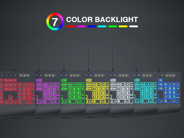 Backlit keyboard and mouse