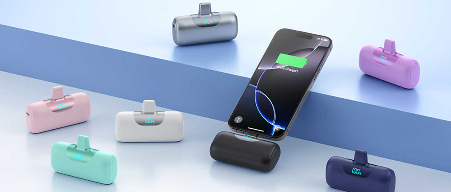 Portable Charger for iPhone,Upgraded 5500mAh Fast Charging Power Bank,LCD Display Portable Charger