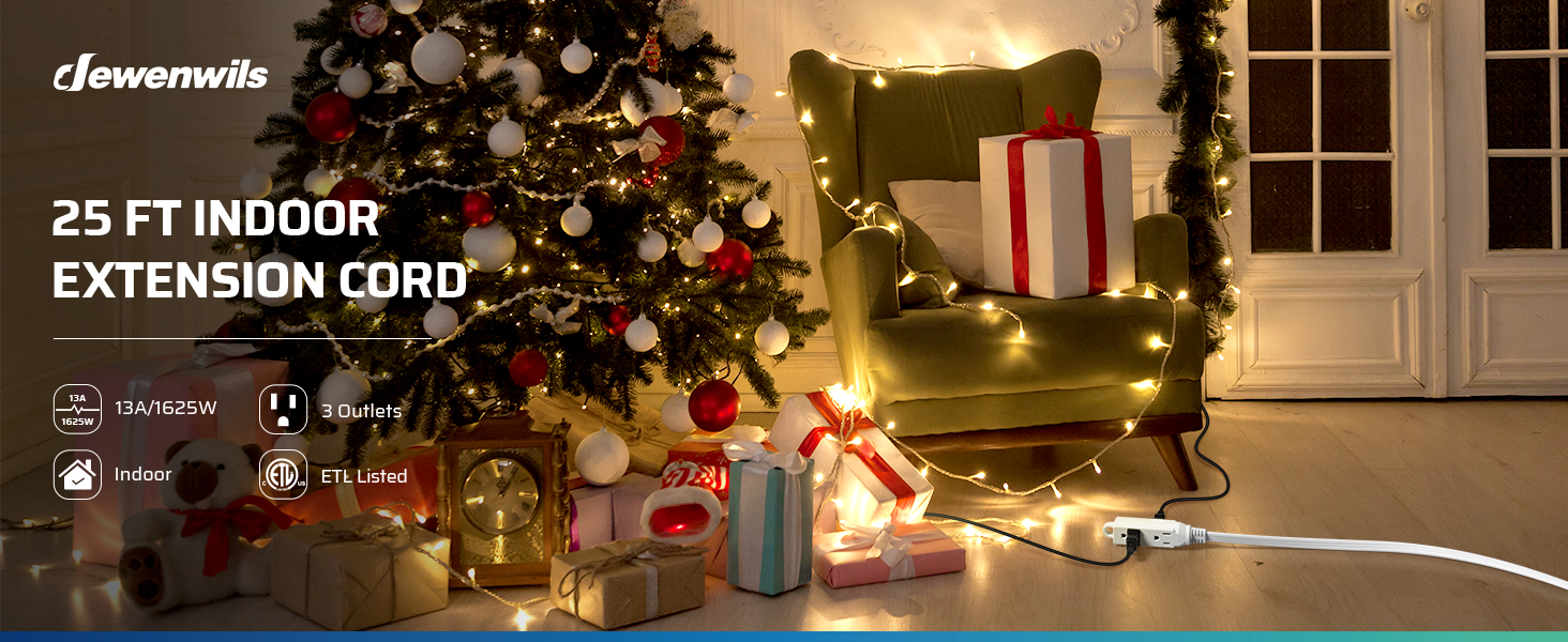 25 ft flat extension cord